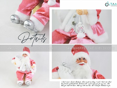 Ông già Noel vải kiểu ngồi 5 màu C30cm ONGGIANOEL-05