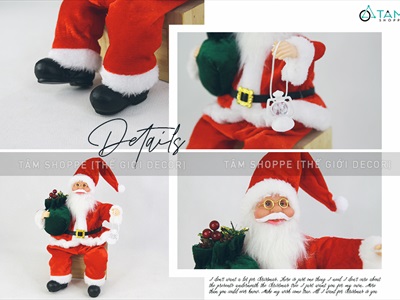 Ông già Noel vải kiểu ngồi 5 màu C30cm ONGGIANOEL-05