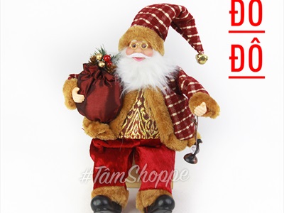 Ông già Noel vải kiểu ngồi 5 màu C30cm ONGGIANOEL-05