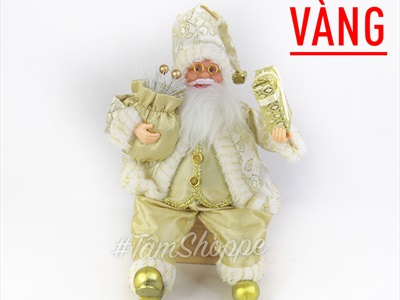 Ông già Noel vải kiểu ngồi 5 màu C30cm ONGGIANOEL-05