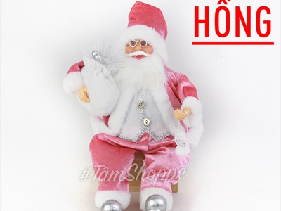 Ông già Noel vải kiểu ngồi 5 màu C30cm ONGGIANOEL-05