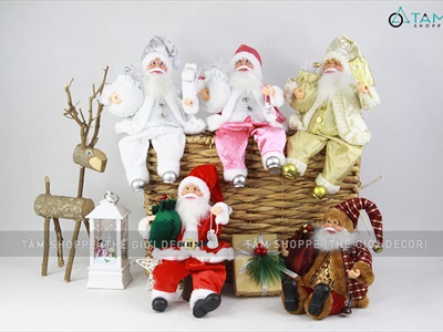 Ông già Noel vải kiểu ngồi 5 màu C30cm ONGGIANOEL-05