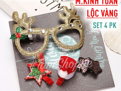 Set phụ kiện kẹp tóc mắt kính Giáng sinh SPKHT-X-01