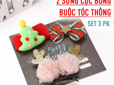 Set phụ kiện kẹp tóc mắt kính Giáng sinh SPKHT-X-01
