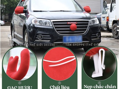 Set sừng tuần lộc gắn xe ô tô [02 sừng + 01 mũi] DOCHOIOTO-02