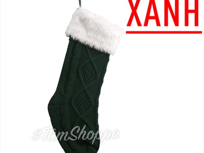 Vớ tất Noel bằng len trơn màu D50cm VOTAT-X-04
