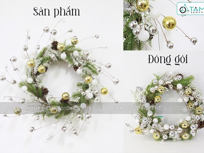 Vòng nguyệt quế Noel ngân hà Galaxy ĐK60cm VNGQ-X-37