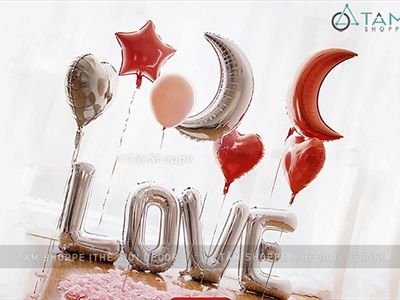Bong bóng kiếng chữ LOVE viết hoa cao 60cm BBK-LOVE-01