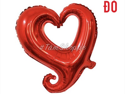 Bong bóng kiếng trái tim móc tình yêu 35cm BBK-TIM-02