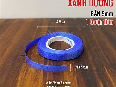 Ruy băng nhựa bản nhỏ 5mm cột bong bóng cuộn 10m RUYBANG-12