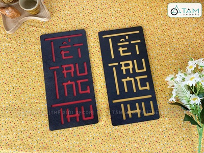 Bộ chữ Trung thu cách điệu 2 lớp chữ nhật đứng [30x15cm - 2 lớp] CHUGO-14