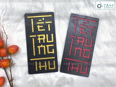 Bộ chữ Trung thu cách điệu 2 lớp chữ nhật đứng [30x15cm - 2 lớp] CHUGO-14