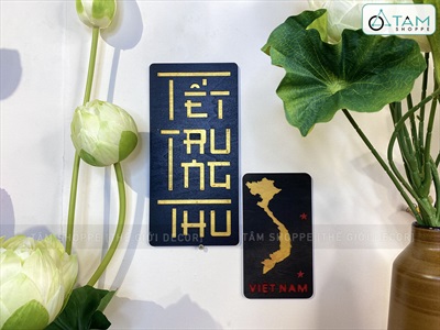 Bộ chữ Trung thu cách điệu 2 lớp chữ nhật đứng [30x15cm - 2 lớp] CHUGO-14