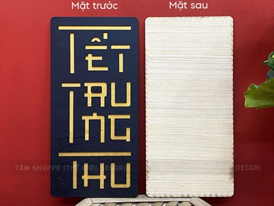 Bộ chữ Trung thu cách điệu 2 lớp chữ nhật đứng [30x15cm - 2 lớp] CHUGO-14