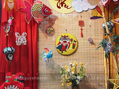 Bộ chữ Trung thu thư pháp bằng gỗ dán tường cao 20cm [Mỏng nhẹ - Sắc nét] CHUGO-13