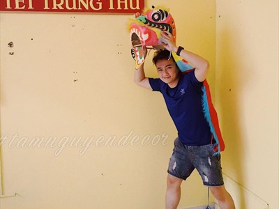 Đầu lân trang trí cỡ nhỏ & trung ĐK 20-25cm DAULAN-01