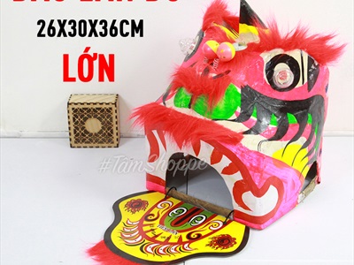 Đầu lân trang trí cỡ nhỏ & trung ĐK 20-25cm DAULAN-01