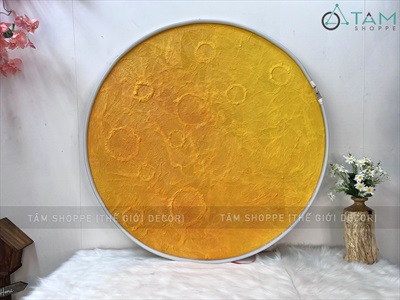 [ORDER 3-5 NGÀY] Đèn mặt trăng phẳng vân nổi 2D decor nhiều cỡ [Dạng treo - Sáng đẹp] MATTRANG-02
