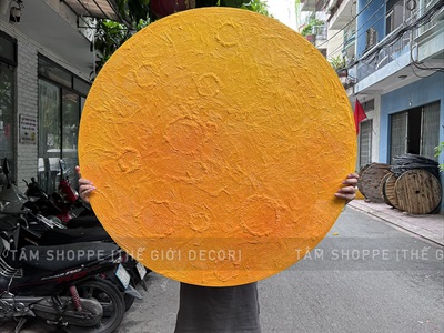 [ORDER 3-5 NGÀY] Đèn mặt trăng phẳng vân nổi 2D decor nhiều cỡ [Dạng treo - Sáng đẹp] MATTRANG-02