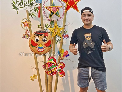 Lồng đèn ngôi sao không viền [Loại 01 - 3 màu 2 size] LDEN-KIENG-08