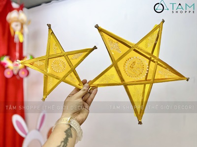 Lồng đèn ngôi sao không viền [Loại 01 - 3 màu 2 size] LDEN-KIENG-08