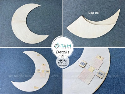 Set lồng đèn ông sao viền trăng khuyết 1m [2025 - Tâm Nguyễn Decor] CC-TRUNGTHU-2507
