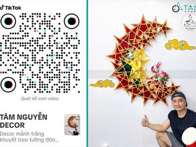 Set lồng đèn ông sao viền trăng khuyết 1m [2025 - Tâm Nguyễn Decor] CC-TRUNGTHU-2507