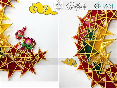 Set lồng đèn ông sao viền trăng khuyết 1m [2025 - Tâm Nguyễn Decor] CC-TRUNGTHU-2507