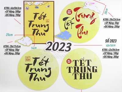 Mặt trăng, đám mây, con thỏ trang trí Trung thu bằng Formex 5li nhiều kiểu (tặng băng keo 2 mặt) FORM-TRTHU-01