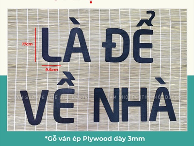 Bộ chữ gỗ Tết là để về nhà - Tết sum vầy [Chữ lớn - Cắt theo yêu cầu] CHUGO-12