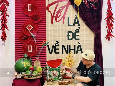 Bộ chữ gỗ Tết là để về nhà - Tết sum vầy [Chữ lớn - Cắt theo yêu cầu] CHUGO-12