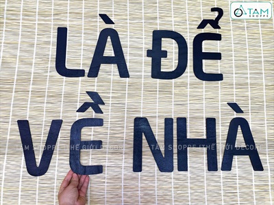Bộ chữ gỗ Tết là để về nhà - Tết sum vầy [Chữ lớn - Cắt theo yêu cầu] CHUGO-12