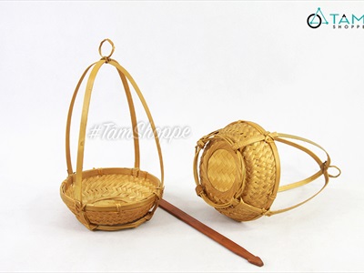Bộ quang gánh tre nhỏ để bàn trang trí QUANGGANH-01