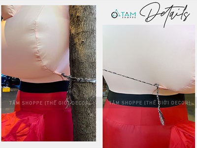 [ORDER 4-6 TUẦN] Mô hình Ông thần tài kiểu đứng bơm hơi tự động tay cầm thỏi vàng cao 2.5m [Vải dày - Bơm xịn] BOMHOI-T-02