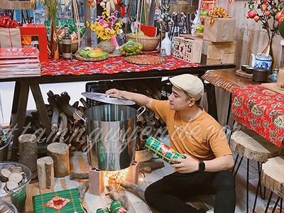 Nồi nấu bánh chưng bánh tét trụ cao bằng nhôm ĐK36cm [Vừa decor - Dày đẹp] NOINIEU-01