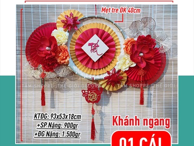 [ORDER 3-5 ngày] Set khánh Tết Xuân quạt vàng Phúc Lộc Tài [Có lẻ - Handmade kĩ đẹp] KHANHTET-02