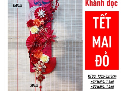 [ORDER 3-5 ngày] Set khánh Tết Xuân quạt vàng Phúc Lộc Tài [Có lẻ - Handmade kĩ đẹp] KHANHTET-02
