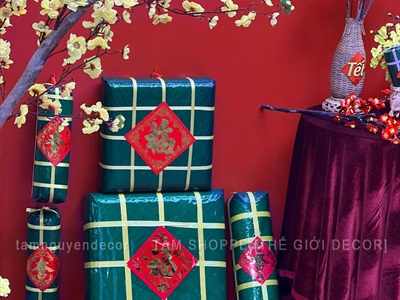 Set mô hình bánh chưng bánh tét mút xốp BIGSIZE [Gồm 01 chưng+ 02 tét] ĐK 40-50cm CHUNGTET-04