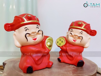 Tượng ông thần tài nhựa nhỏ cầm tiền vàng cao 6cm [Chuẩn đẹp - Được chọn kiểu] TUONG-THANTAI-01