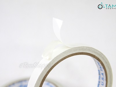 Băng keo 2 mặt trắng nước bản 1.2 cm cuộn 10m BANGKEO-03