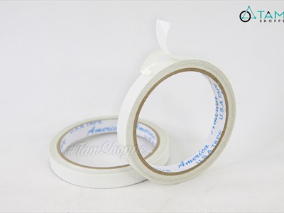 Băng keo 2 mặt trắng nước bản 1.2 cm cuộn 10m BANGKEO-03