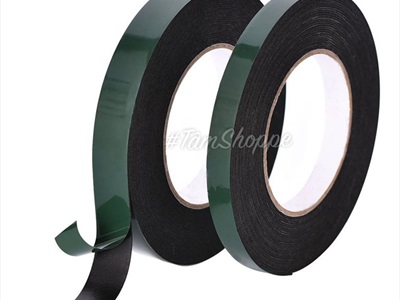 Băng keo 2 mặt xốp xanh đen siêu dính bản 1cm cuộn 6m BANGKEO-02