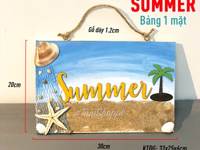 Bảng treo cửa Beach Summer bãi biển cây dừa BTC-BIEN-01
