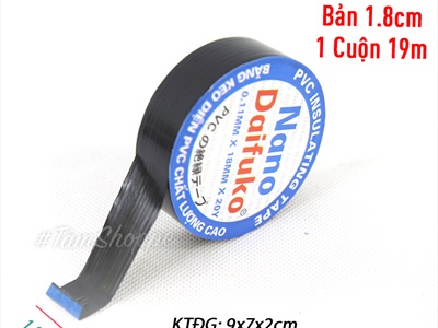 Cuộn băng keo điện nano màu đen 19m BANGKEO-01