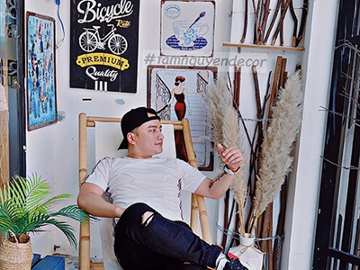 Ghế xếp bãi biển vải canvas khung tre ngoài trời cỡ lớn BANGHE-00