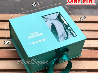 Hộp quà sang trọng cửa sổ trong suốt tự gấp dễ dàng HOPDUNGQUA-01