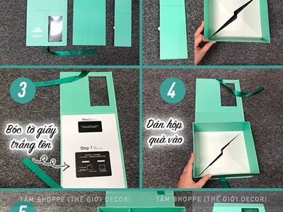 Hộp quà sang trọng cửa sổ trong suốt tự gấp dễ dàng HOPDUNGQUA-01