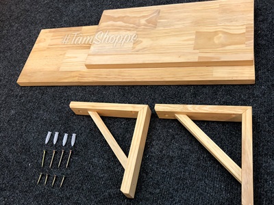 Kệ gỗ treo tường ê ke gỗ vuông góc đơn giản KETUONG-01
