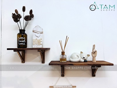 Kệ gỗ treo tường ê ke gỗ vuông góc đơn giản KETUONG-01