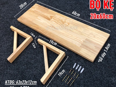 Kệ gỗ treo tường ê ke gỗ vuông góc đơn giản KETUONG-01